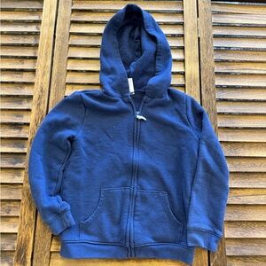 Carter's Navy Blue Kids Zip-Up Hoodie Silver Glitter Sparkle Girls Size 6/6x